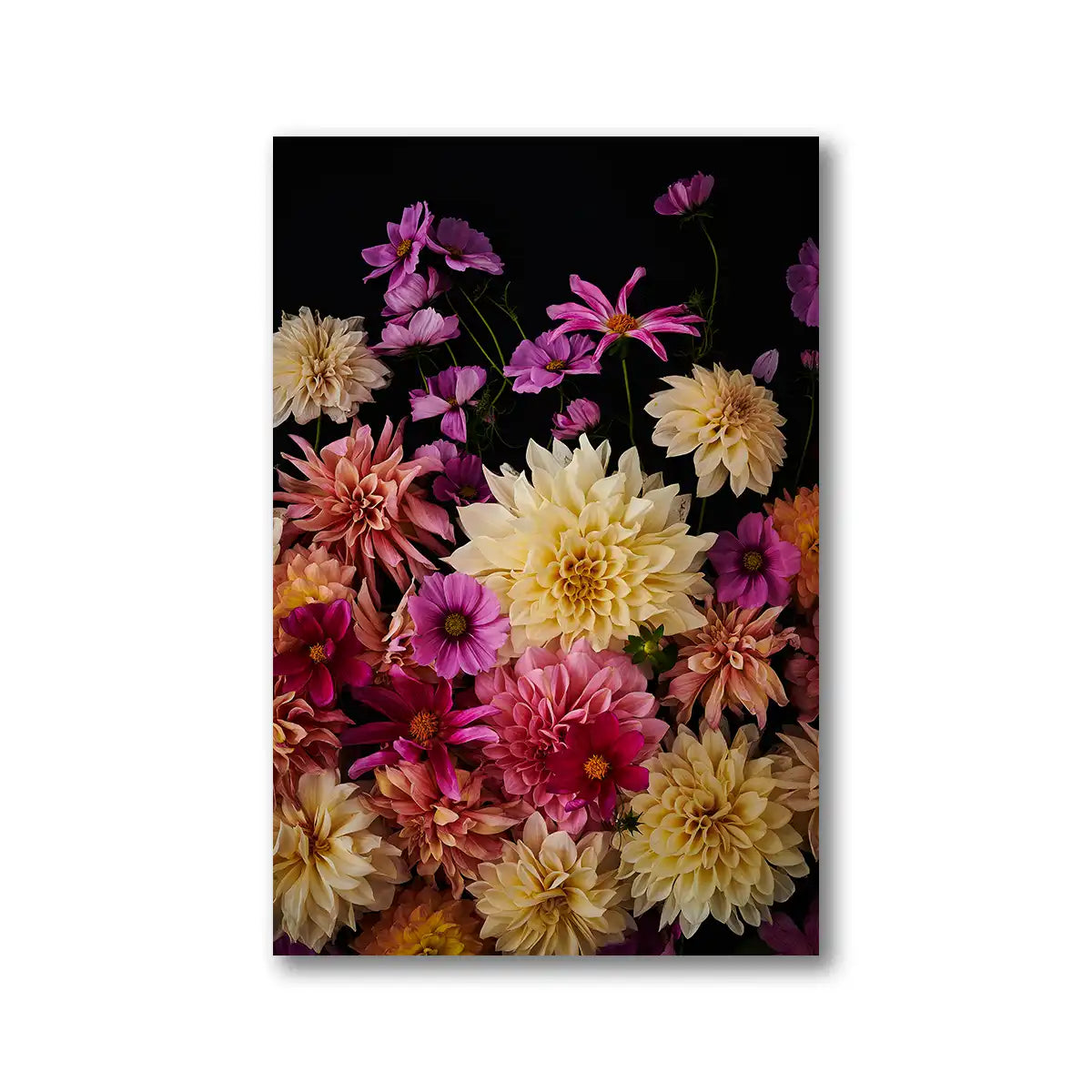 Dahlien Garten Wandbild mit Blumen