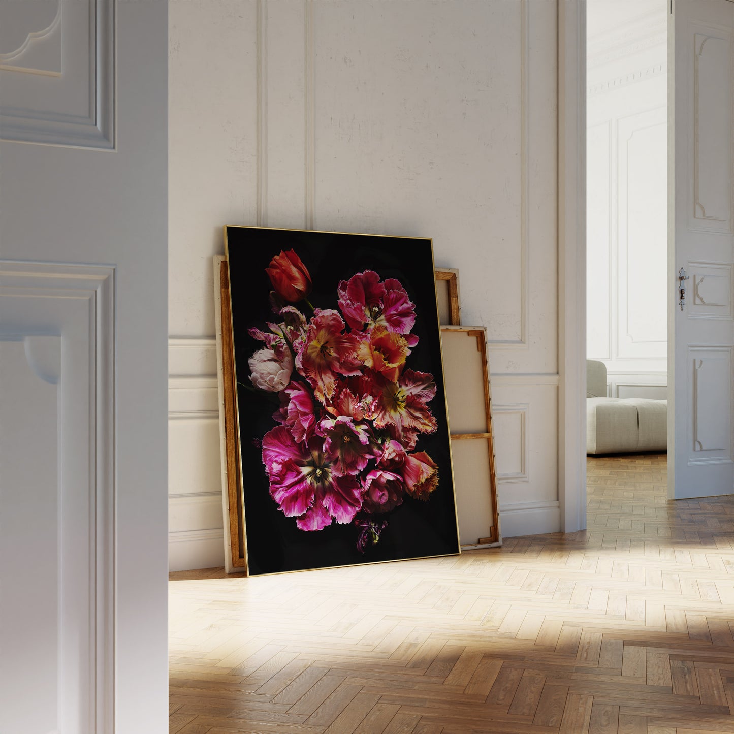 Wandbild pinke Blumen Tulpenstrauss