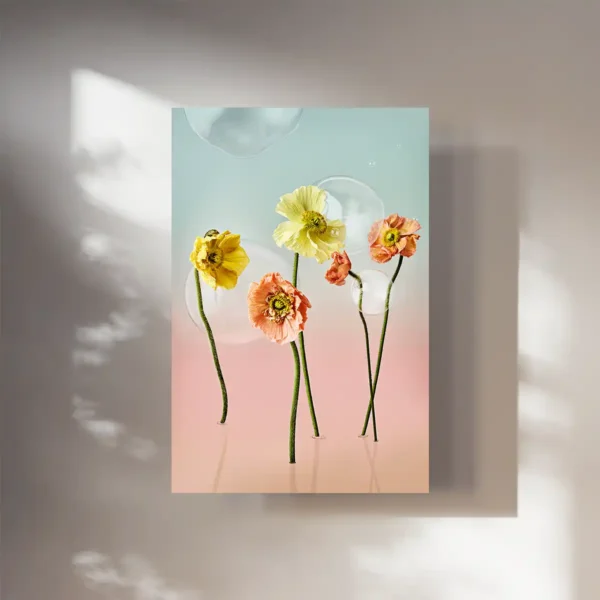 Flower Artprint Iceland Poppies and soap bubbles