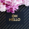 Kunstdruck "Oh hello" Blumen kombiniert mit Typography Artprint Flowers and quotes