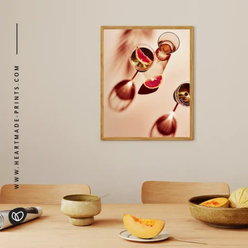 Poster Pink Summer Drinks sommerliches Wandbild mit Cocktails für deine Küche als Poster bestellen